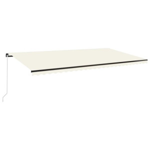 Ręcznie zwijana markiza z LED, 600x350 cm, kremowa