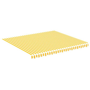 Zapasowa tkanina na markizę, żółto-biała, 4x3,5 m