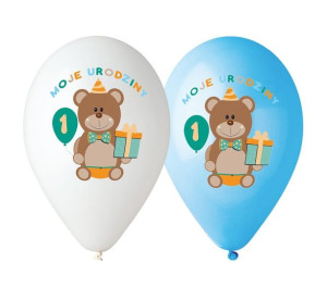 Godan Balon 12" Moje 1 Urodziny Misie 5szt