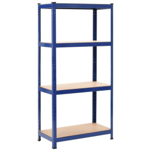 Regał magazynowy, niebieski, 80x40x160 cm, stal i MDF
