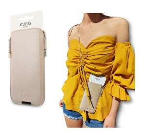Guess Torebka Saffiano 6,7" - Gold
