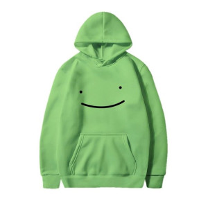 Bluza damska kangurka z kapturem, nadruk uśmiech XL ZIELONY