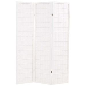 Składany parawan 3-panelowy w stylu japońskim, 120x170, biały