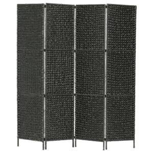 4-panelowy parawan pokojowy, czarny, 154x160 cm, hiacynt wodny