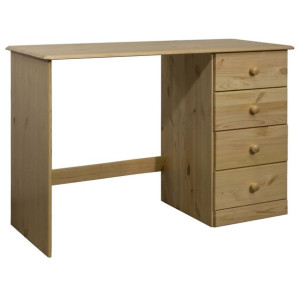 Biurko z 4 szufladami, 110x50x74 cm, lite drewno sosnowe
