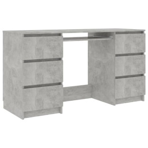 Biurko, betonowy szary, 140x50x77 cm, płyta wiórowa