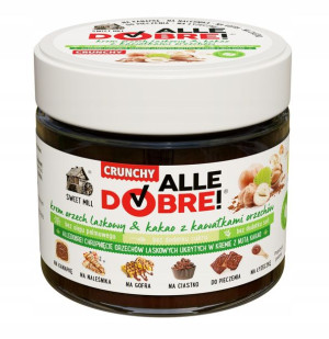 Zdrowy krem czekoladowy AlleDobre! CRUNCHY 250g