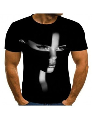 Koszulka męska t shirt 3D krzyż czarna S