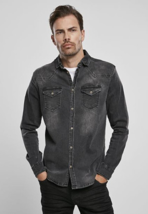 Koszula Riley Denim Shirt Black