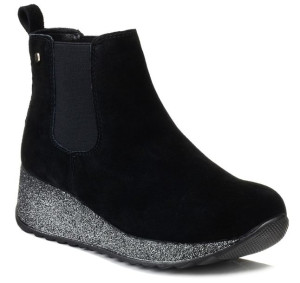 Botki damskie na koturnie Filippo DBT1501 skóra