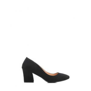 Buty Na Słupku Zamsz Obcas Słupek Soft Step Czarne