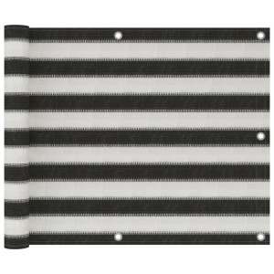 Parawan balkonowy z HDPE, 75x500 cm, antracytowo-biały
