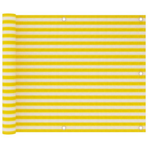 Parawan balkonowy, żółto-biały, 75x300 cm, HDPE