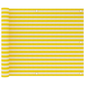 Parawan balkonowy, żółto-biały, 75x300 cm, HDPE