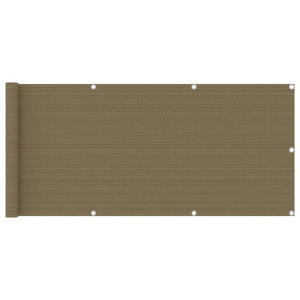 Parawan balkonowy, kolor taupe, 75x600 cm, HDPE