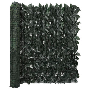 Parawan balkonowy, ciemnozielone liście, 500x100 cm