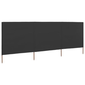 Parawan 3-skrzydłowy z tkaniny, 400 x 120 cm, antracytowy