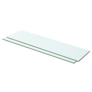 Półki, 2 szt., panel z bezbarwnego szkła, 60 x 12 cm
