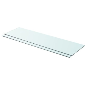 Półki, 2 szt., panel z przezroczystego szkła, 90 x 25 cm