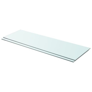 Półki, 2 szt., panel z przezroczystego szkła, 90 x 30 cm