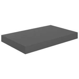 Półka ścienna, szara, wysoki połysk, 40 x 23 x 3,8 cm, MDF