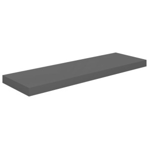 Półka ścienna, wysoki połysk, szara, 80x23,5x3,8 cm, MDF