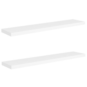 Półki ścienne 2 szt., białe, 120x23,5x3,8 cm, MDF