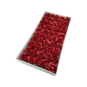 50 X Róża Mydlana Flower Box Flowerbox Do Kąpieli Duża Wyrobowa Bordowy