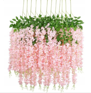 12 X Glicynia Kwiaty Girlanda Złotokap Kwiaty Glicynii 110 Cm