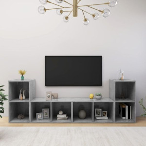 Lumarko Szafki TV, 4 szt., szarość betonu, 72x35x36,5 cm, płyta wiórowa