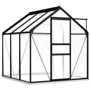 Szklarnia z ramą, antracytowa, aluminium, 3,61 m²