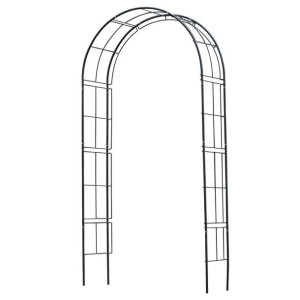 Łuk ogrodowy, metalowy, 229 x 38 x 113 cm, czarny