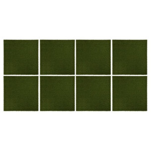 Sztuczna trawa w płytkach, 8 szt., 50x50x2,5 cm, gumowa