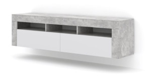 Szafka RTV MORENO 160 beton jasny / biały mat