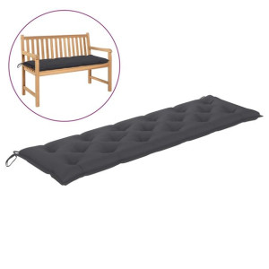 Poduszka na ławkę ogrodową, antracytowa, 180x50x7 cm, tkanina