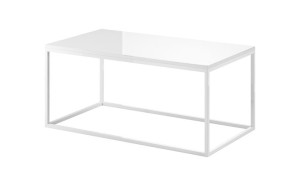 Nowoczesny Stolik Kawowy Białe Szkło 110cm HELIO 99