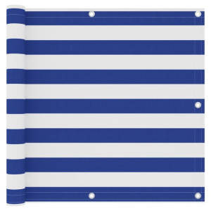 Parawan balkonowy, biało-niebieski, 90x500 cm, tkanina Oxford