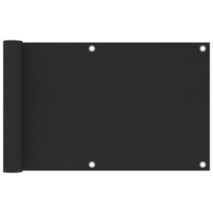 Parawan balkonowy, HDPE, 75x500 cm, antracytowy