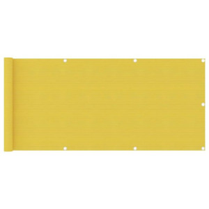 Parawan balkonowy, żółty, 75x400 cm, HDPE