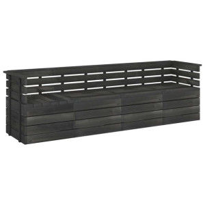 Ogrodowa sofa 4-osobowa z palet, ciemnoszara, drewno sosnowe
