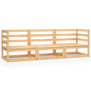 3-osobowa sofa ogrodowa, lite drewno sosnowe