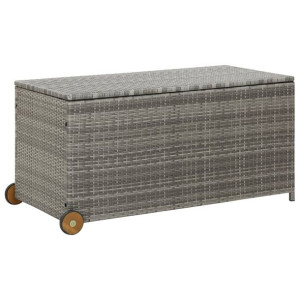 Skrzynia ogrodowa, jasnoszara, 130x65x115 cm, polirattan