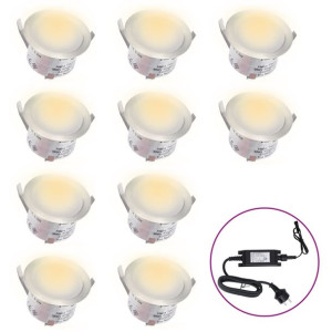Lampy najazdowe LED, 10 szt., ciepłe białe światło
