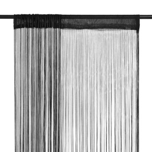 Zasłony sznurkowe, 2 sztuki, 140 x 250 cm, czarne