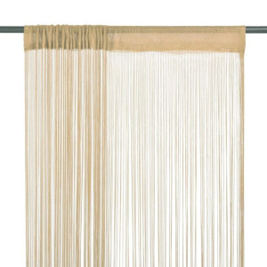 Zasłony sznurkowe, 2 sztuki, 140 x 250 cm, beżowe