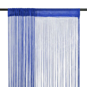 Zasłony sznurkowe, 2 sztuki, 100 x 250 cm, niebieskie