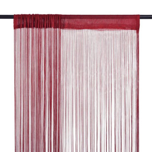 Zasłony sznurkowe, 2 sztuki, 140 x 250 cm, burgundowe