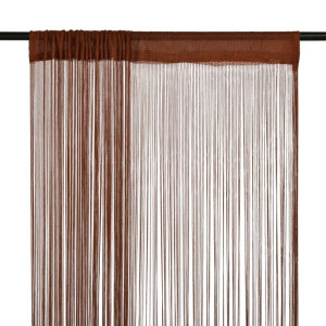 Zasłony sznurkowe, 2 sztuki, 100 x 250 cm, brązowe