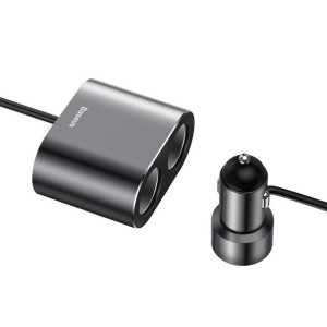 Baseus ładowarka samochodowa High Efficiency 2xUSB + 2 gniazda zapalniczki