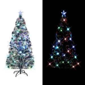 Sztuczna choinka ze stojakiem/ LED, 150 cm, światłowód